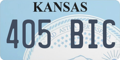 KS license plate 405BIC