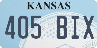 KS license plate 405BIX