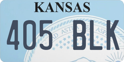 KS license plate 405BLK