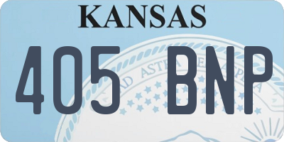 KS license plate 405BNP