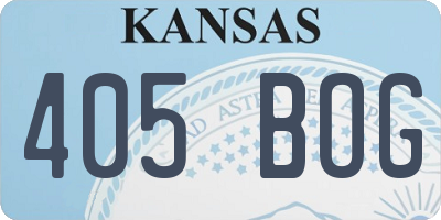 KS license plate 405BOG