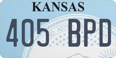 KS license plate 405BPD