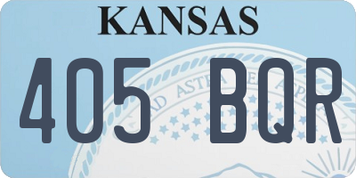 KS license plate 405BQR