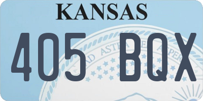 KS license plate 405BQX
