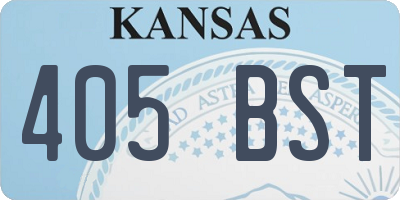 KS license plate 405BST