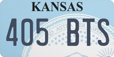 KS license plate 405BTS