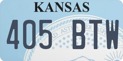 KS license plate 405BTW