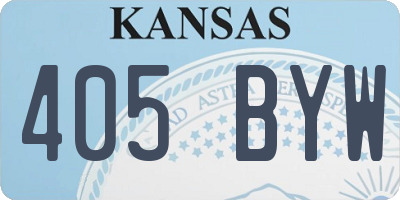 KS license plate 405BYW