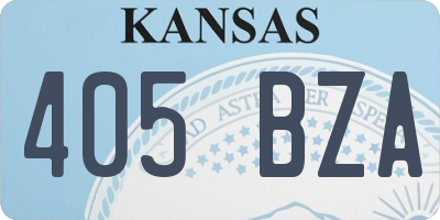 KS license plate 405BZA