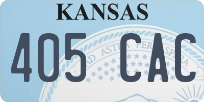 KS license plate 405CAC