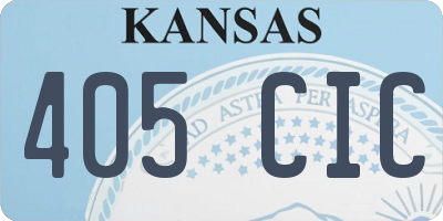 KS license plate 405CIC