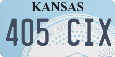 KS license plate 405CIX