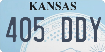KS license plate 405DDY