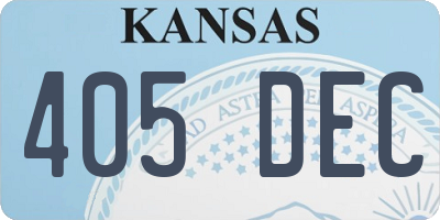 KS license plate 405DEC