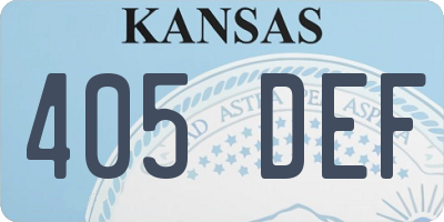 KS license plate 405DEF