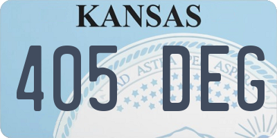 KS license plate 405DEG