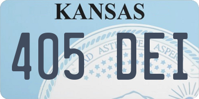 KS license plate 405DEI