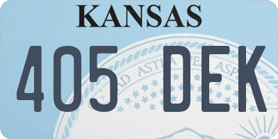 KS license plate 405DEK