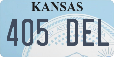 KS license plate 405DEL