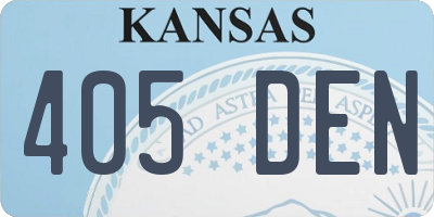 KS license plate 405DEN