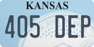 KS license plate 405DEP