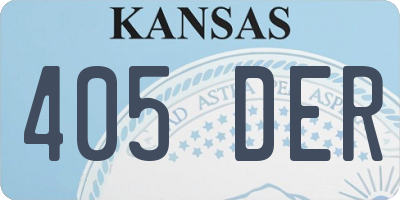 KS license plate 405DER