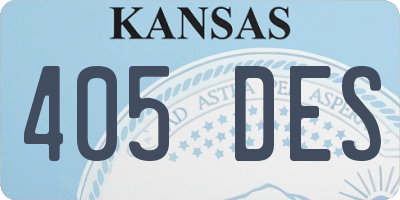 KS license plate 405DES