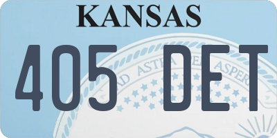 KS license plate 405DET