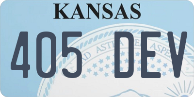 KS license plate 405DEV