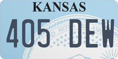 KS license plate 405DEW