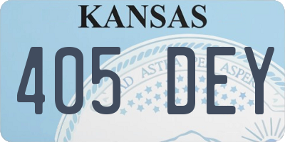 KS license plate 405DEY