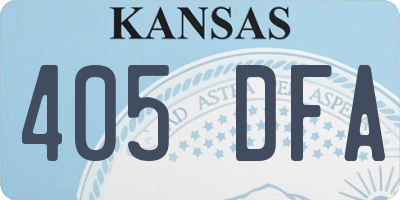 KS license plate 405DFA