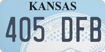 KS license plate 405DFB
