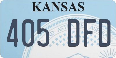 KS license plate 405DFD