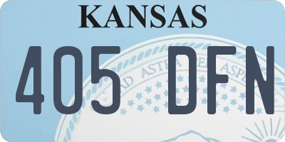 KS license plate 405DFN