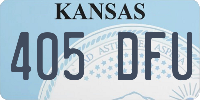 KS license plate 405DFU