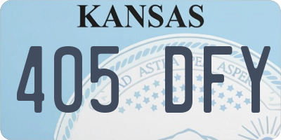 KS license plate 405DFY