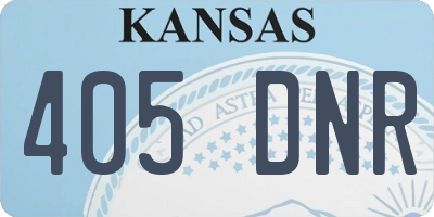 KS license plate 405DNR