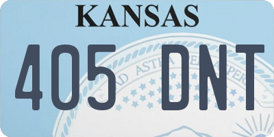 KS license plate 405DNT