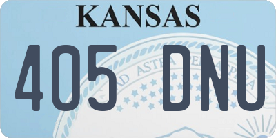 KS license plate 405DNU