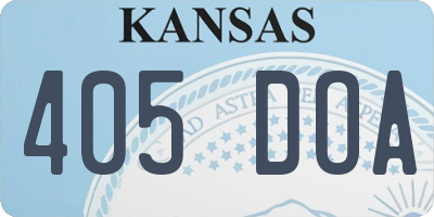 KS license plate 405DOA