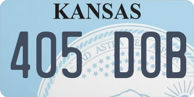 KS license plate 405DOB