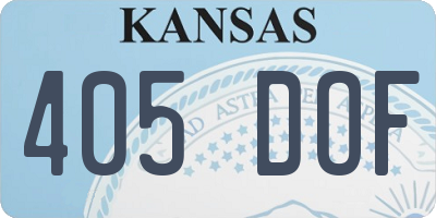 KS license plate 405DOF