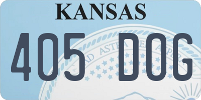 KS license plate 405DOG