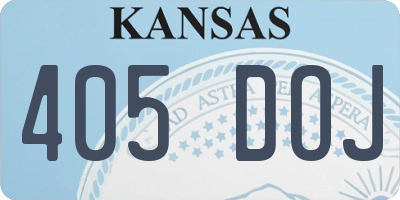 KS license plate 405DOJ