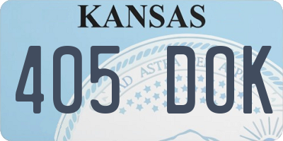 KS license plate 405DOK