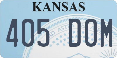 KS license plate 405DOM