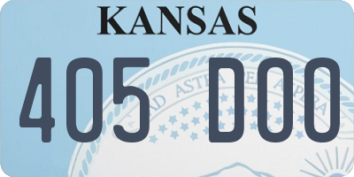 KS license plate 405DOO