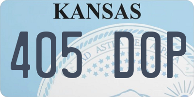 KS license plate 405DOP