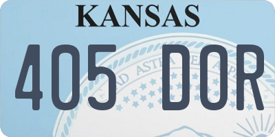 KS license plate 405DOR